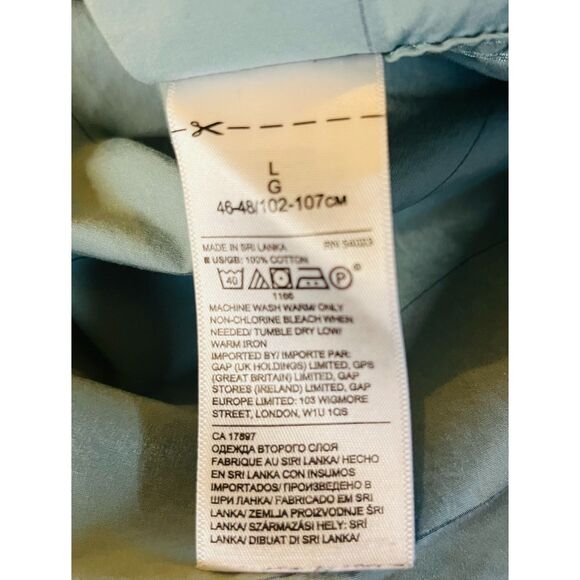 Mens Banana Republic Luxe Poplin Blue Short Sleeve Shirt Large - Picture 8 of 10